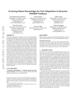 Evolving Inborn Knowledge For Fast Adaptation in Dynamic POMDP Problems