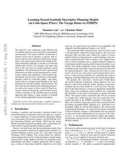 Learning Neural-Symbolic Descriptive Planning Models via Cube-Space
  Priors: The Voyage Home (to STRIPS)