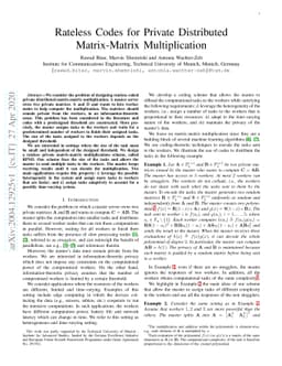 Rateless Codes for Private Distributed Matrix-Matrix Multiplication