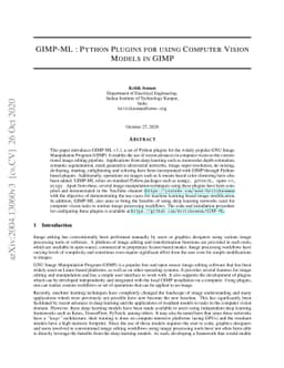 GIMP-ML: Python Plugins for using Computer Vision Models in GIMP