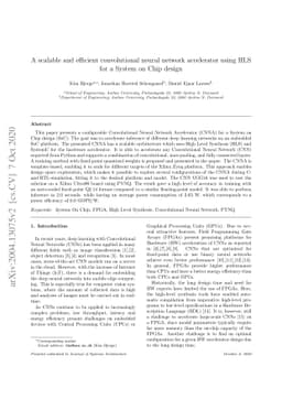 A scalable and efficient convolutional neural network accelerator using
  HLS for a System on Chip design