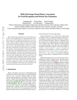 Multi-Task Image-Based Dietary Assessment for Food Recognition and
  Portion Size Estimation