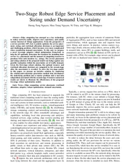 Two-Stage Robust Edge Service Placement and Sizing under Demand
  Uncertainty