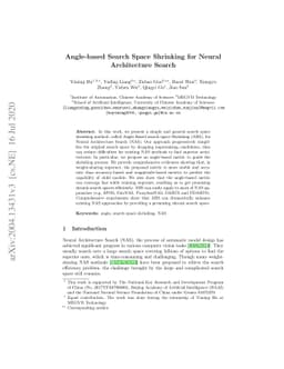 Angle-based Search Space Shrinking for Neural Architecture Search