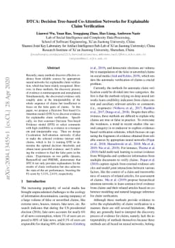 DTCA: Decision Tree-based Co-Attention Networks for Explainable Claim
  Verification