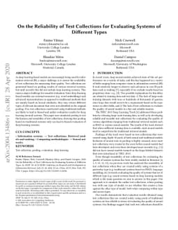 On the Reliability of Test Collections for Evaluating Systems of
  Different Types