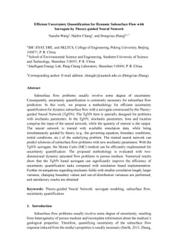 Efficient Uncertainty Quantification for Dynamic Subsurface Flow with
  Surrogate by Theory-guided Neural Network