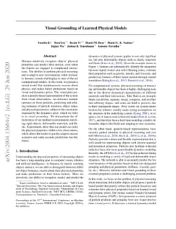 Visual Grounding of Learned Physical Models