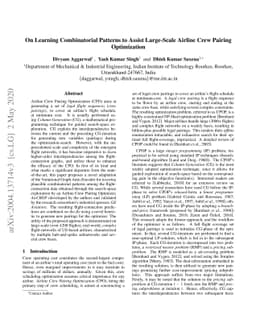 On Learning Combinatorial Patterns to Assist Large-Scale Airline Crew
  Pairing Optimization