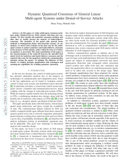 Dynamic Quantized Consensus of General Linear Multi-agent Systems under
  Denial-of-Service Attacks