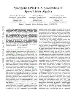 Synergistic CPU-FPGA Acceleration of Sparse Linear Algebra