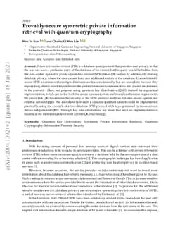 Provably-secure symmetric private information retrieval with quantum
  cryptography