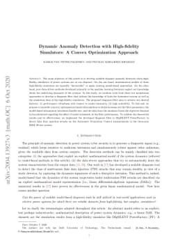 Dynamic Anomaly Detection with High-fidelity Simulators: A Convex
  Optimization Approach