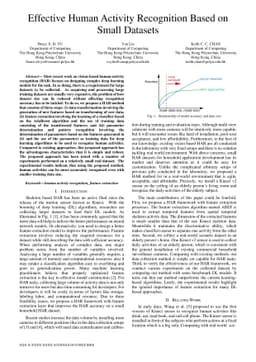 Effective Human Activity Recognition Based on Small Datasets