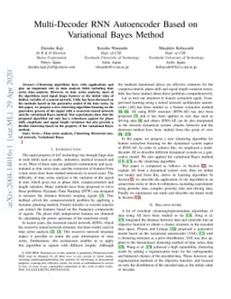 Multi-Decoder RNN Autoencoder Based on Variational Bayes Method