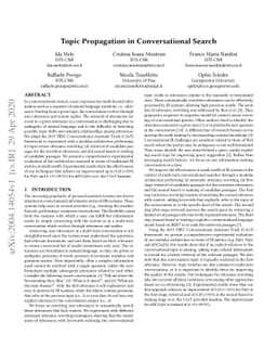 Topic Propagation in Conversational Search