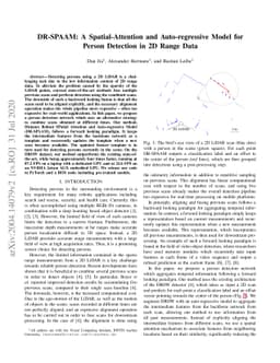DR-SPAAM: A Spatial-Attention and Auto-regressive Model for Person
  Detection in 2D Range Data