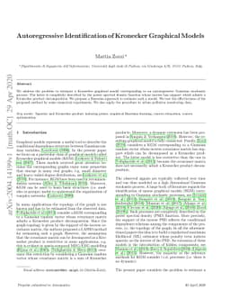 Autoregressive Identification of Kronecker Graphical Models