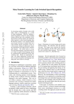 Meta-Transfer Learning for Code-Switched Speech Recognition