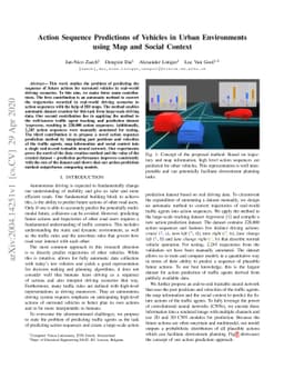 Action Sequence Predictions of Vehicles in Urban Environments using Map
  and Social Context