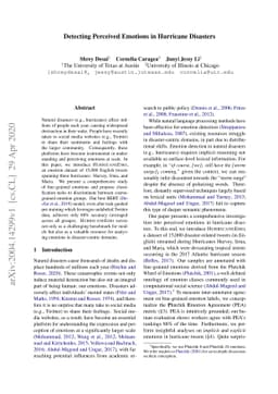 Detecting Perceived Emotions in Hurricane Disasters