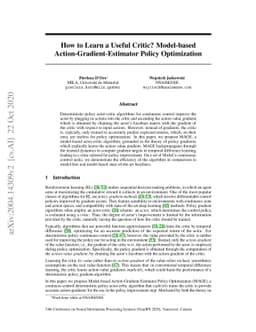 How to Learn a Useful Critic? Model-based Action-Gradient-Estimator
  Policy Optimization