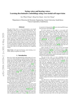 Seeing voices and hearing voices: learning discriminative embeddings
  using cross-modal self-supervision