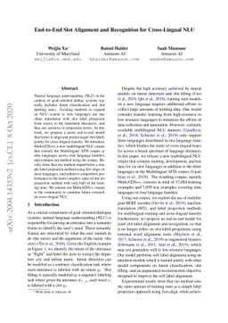 End-to-End Slot Alignment and Recognition for Cross-Lingual NLU