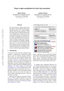 Elastic weight consolidation for better bias inoculation