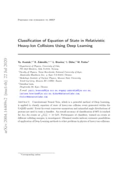 Classification of Equation of State in Relativistic Heavy-Ion Collisions
  Using Deep Learning