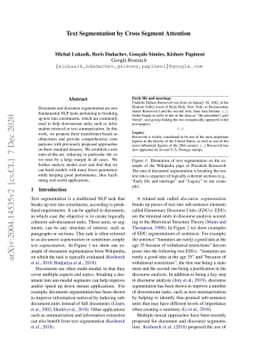 Text Segmentation by Cross Segment Attention