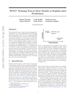 WT5?! Training Text-to-Text Models to Explain their Predictions
