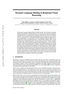Dynamic Language Binding in Relational Visual Reasoning