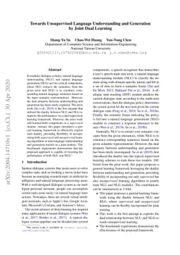 Towards Unsupervised Language Understanding and Generation by Joint Dual
  Learning