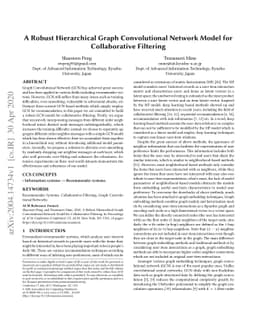 A Robust Hierarchical Graph Convolutional Network Model for
  Collaborative Filtering