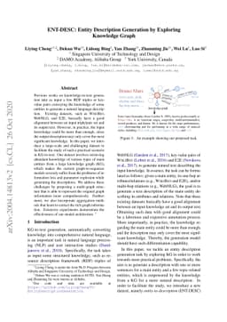 ENT-DESC: Entity Description Generation by Exploring Knowledge Graph