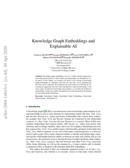 Knowledge Graph Embeddings and Explainable AI
