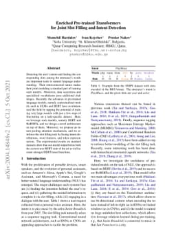 Enriched Pre-trained Transformers for Joint Slot Filling and Intent
  Detection
