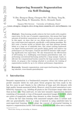 Improving Semantic Segmentation via Self-Training