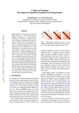 A Matter of Framing: The Impact of Linguistic Formalism on Probing
  Results