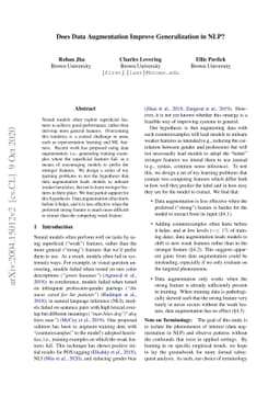Does Data Augmentation Improve Generalization in NLP?