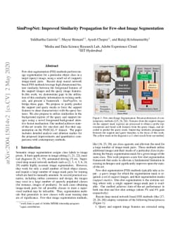 SimPropNet: Improved Similarity Propagation for Few-shot Image
  Segmentation