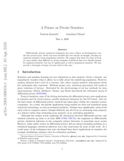 A Primer on Private Statistics