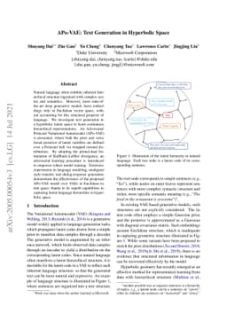 APo-VAE: Text Generation in Hyperbolic Space