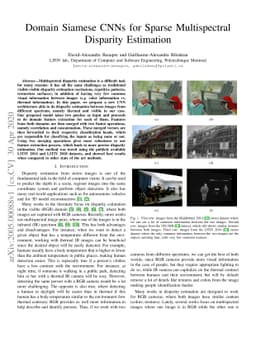 Domain Siamese CNNs for Sparse Multispectral Disparity Estimation