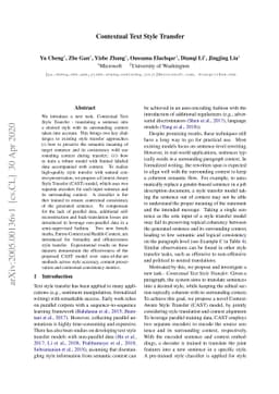 Contextual Text Style Transfer