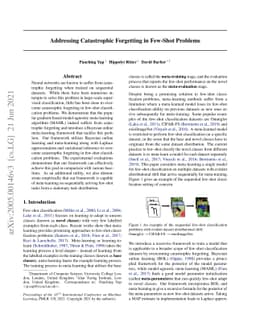 Addressing Catastrophic Forgetting in Few-Shot Problems