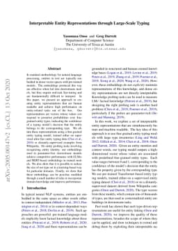 Interpretable Entity Representations through Large-Scale Typing