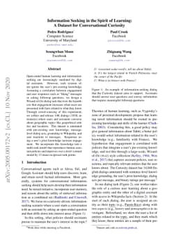 Information Seeking in the Spirit of Learning: a Dataset for
  Conversational Curiosity
