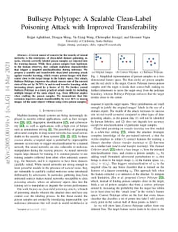 Bullseye Polytope: A Scalable Clean-Label Poisoning Attack with Improved
  Transferability